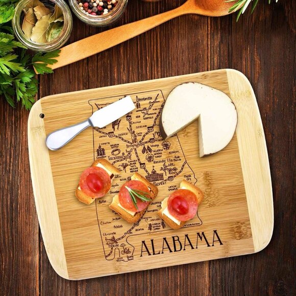 Totally Bamboo A Slice of Life Alabama State Serving Cutting Board 11” X 8.75” - Picture 6 of 6